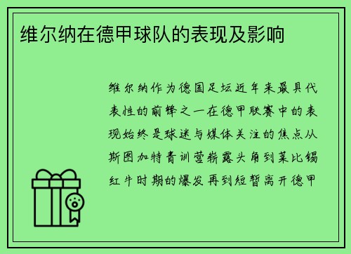 维尔纳在德甲球队的表现及影响